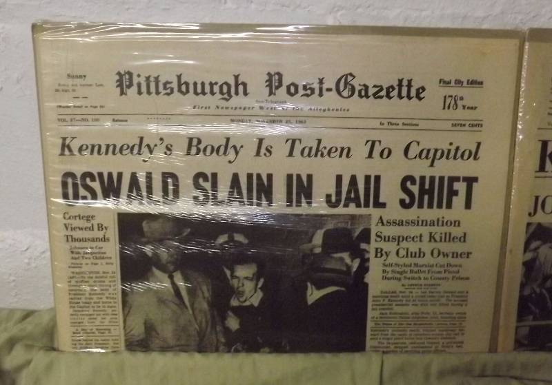 lot 234 image: Two Old JFK Kennedy Newspapers November 23rd 1963