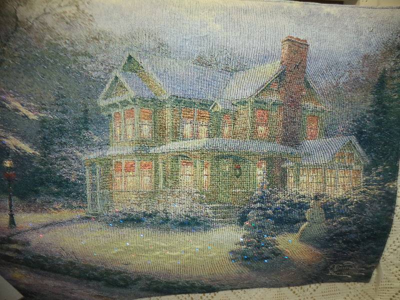 lot 6 image: Thomas Kinkade Optical Victorian Christmas Tapestry