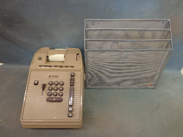 Old Calculator & Rubber Maid Organizer