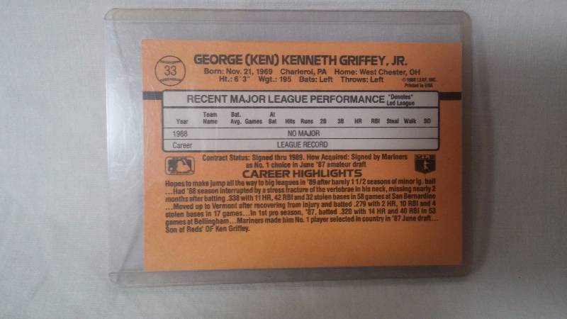 Ken Griffey Jr Rookie Card