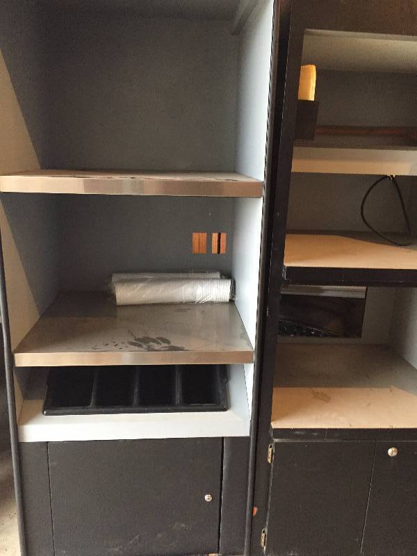 lot 24 image: WOODMETAL SHELVING LIGHTED
