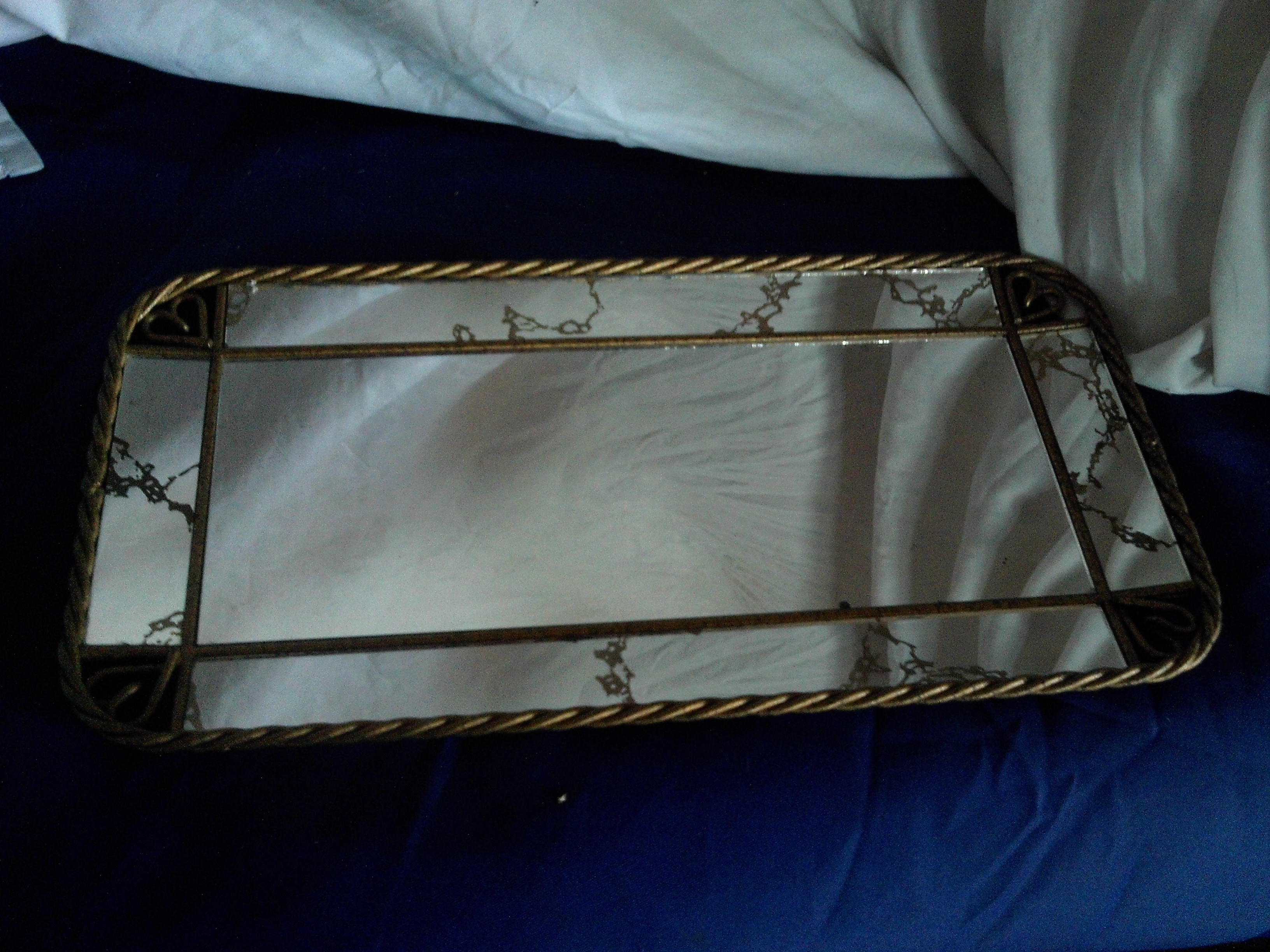vintage rectangle mirror metal frame
