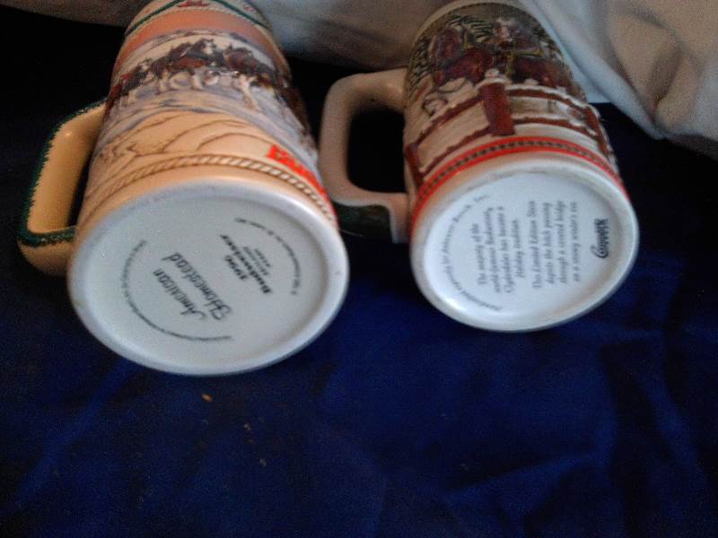 2 collector bud weiser steins