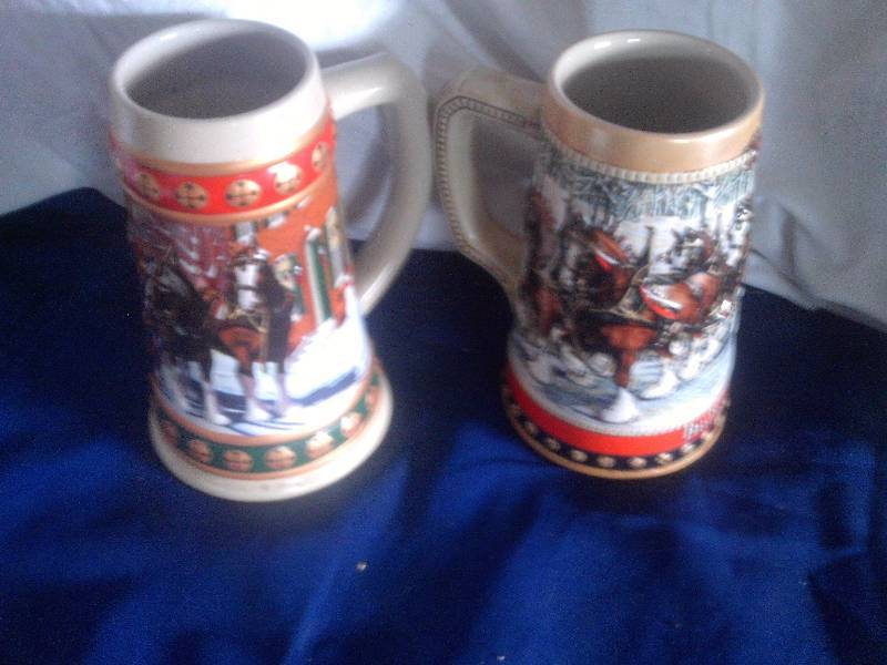 2 collectors budweiser mugs