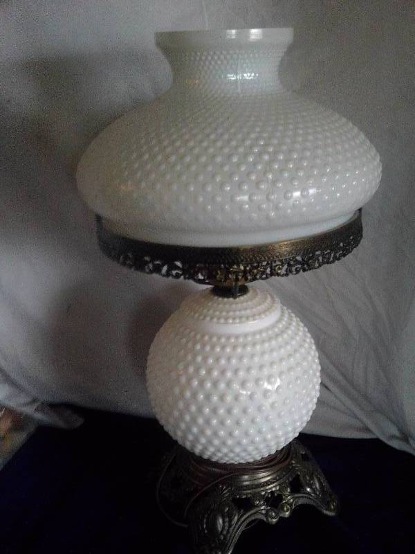 vintage milk glass lamp
