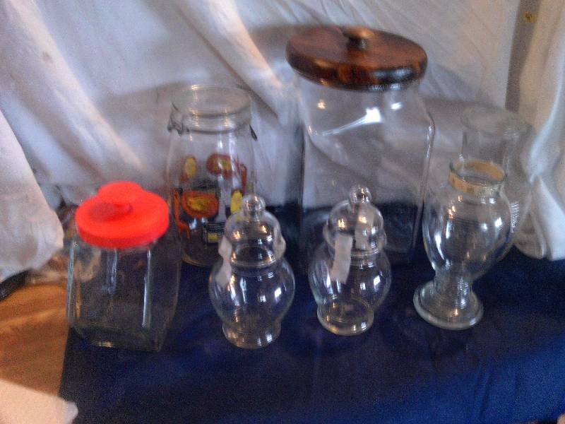 misc glass containers with covers