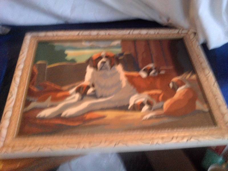 vintage st bernard painting