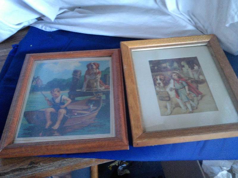 2 vintage st bernard pictures