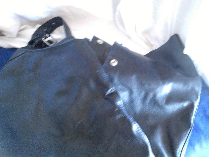 black leather chaps