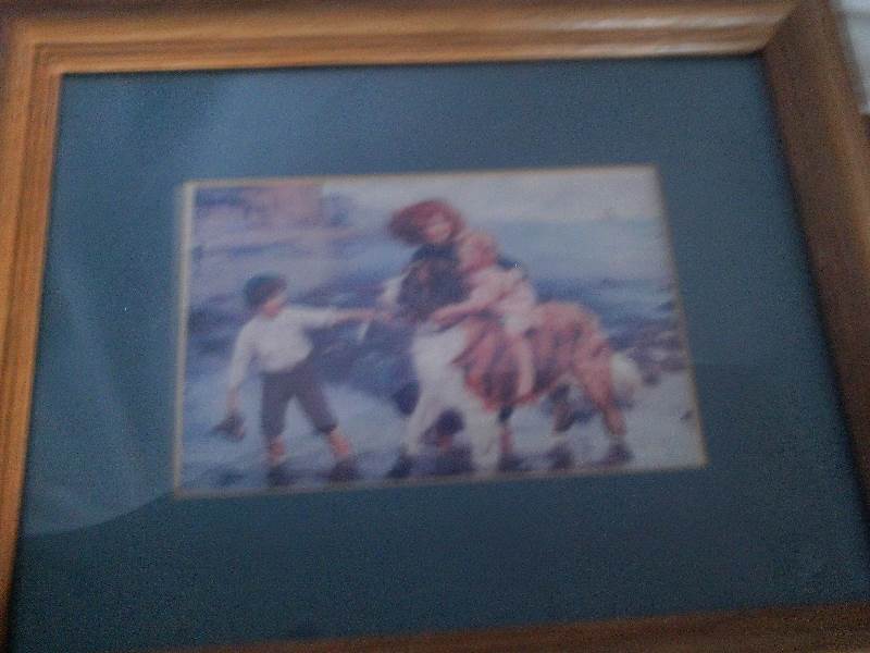 vintage st bernard and family picture
