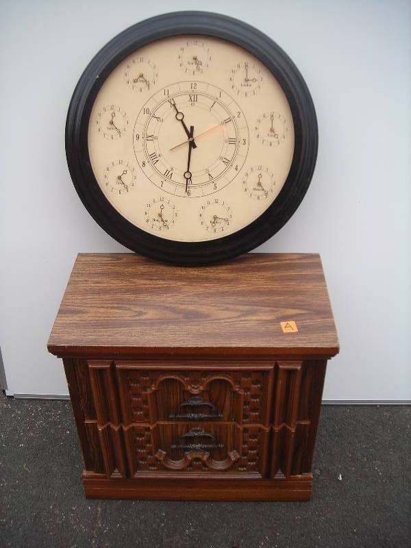 24 Inch Bombay Clock & Night Stand 24 x 14 x 22
