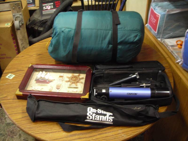 Sleeping Bag, Telescope, Nautical Picture, Music Stand