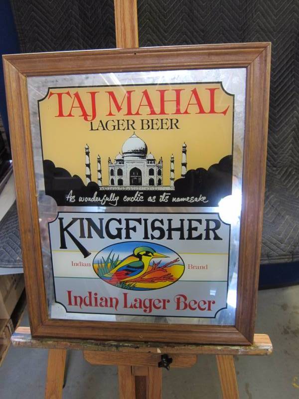 lot 13 image: Taj Mahal Beer  Kingfisher Lager Sign