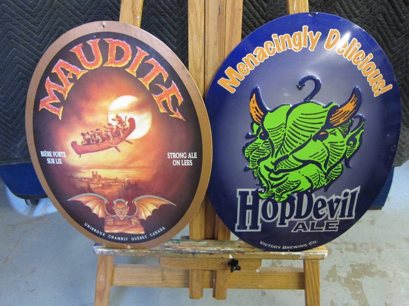 lot 24 image: Pair of Beer Signs