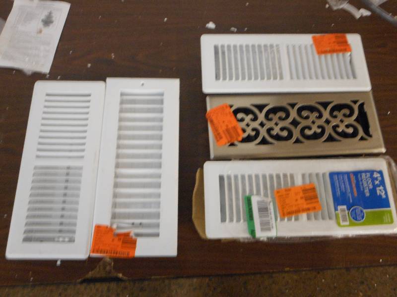 (5) HEAT REGISTERS (3) 4 X 12 AND (2) 6 X 12