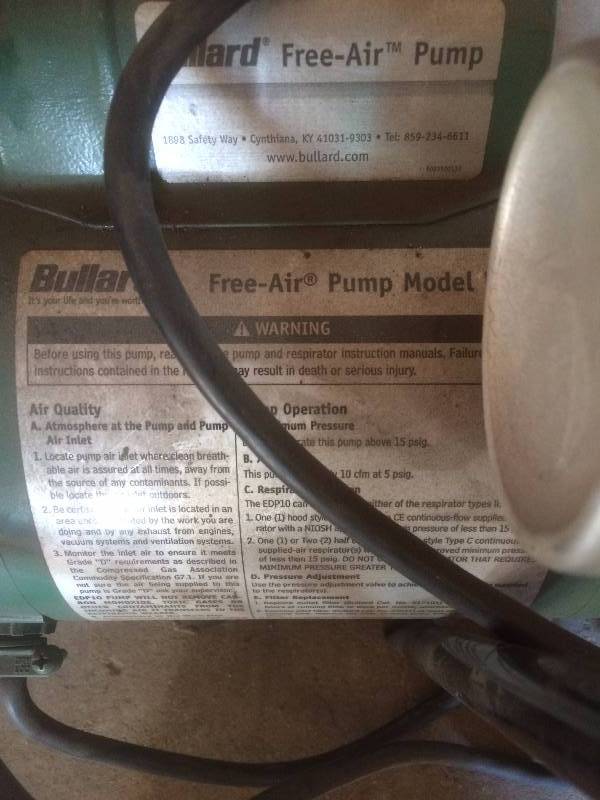 Bullard Helmet air supply