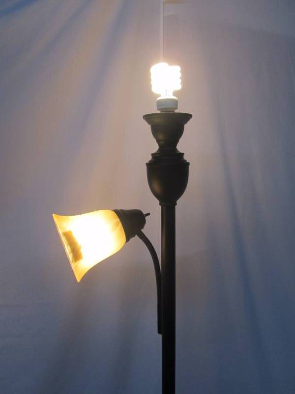 lot 56 image: McLealnd Design Torchiere Floor Lamp with Reading Lamp
