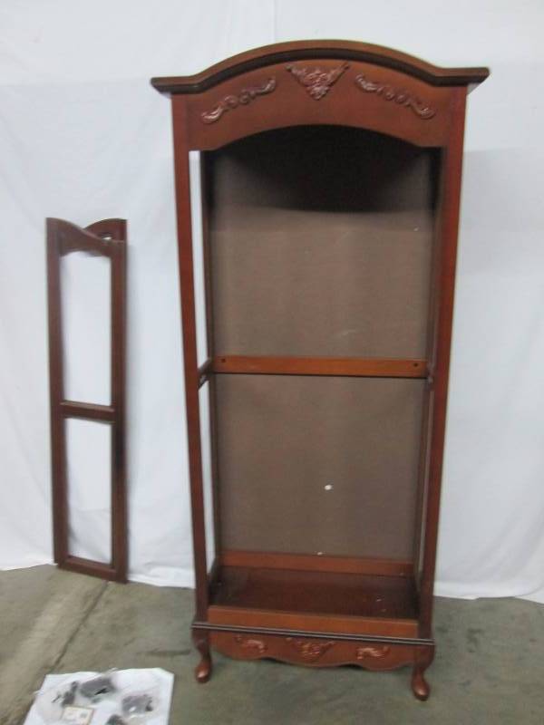 lot 12 image: Alcove Walnut Lighted Curio Cabinet