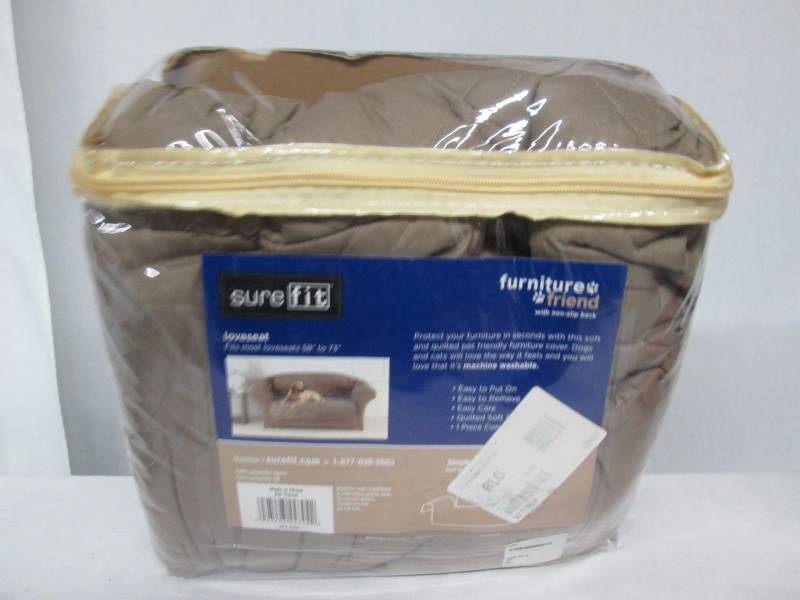 lot 39 image: Sure Fit Microfiber Nonskid Pet Loveseat Cover