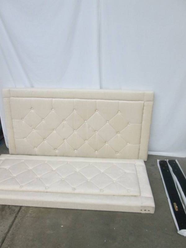 lot 9 image: Upholstered Headboard and Footboard