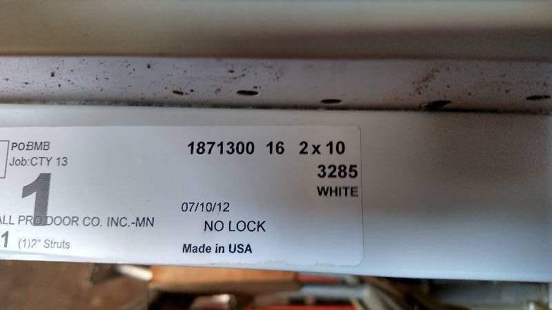 All Pro Door, 16 2 x 10 Overhead...