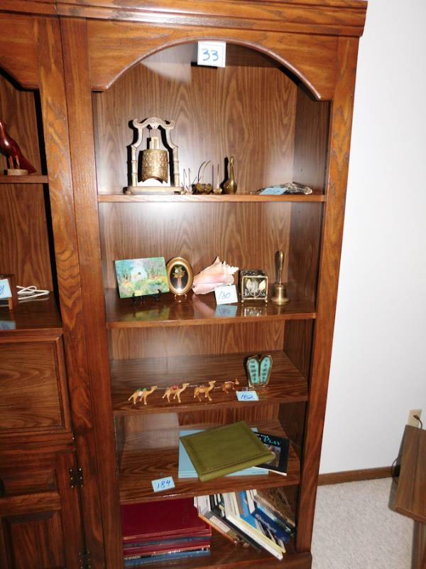 lot 33 image: Very nice solid wood high end tall wall sectional unit