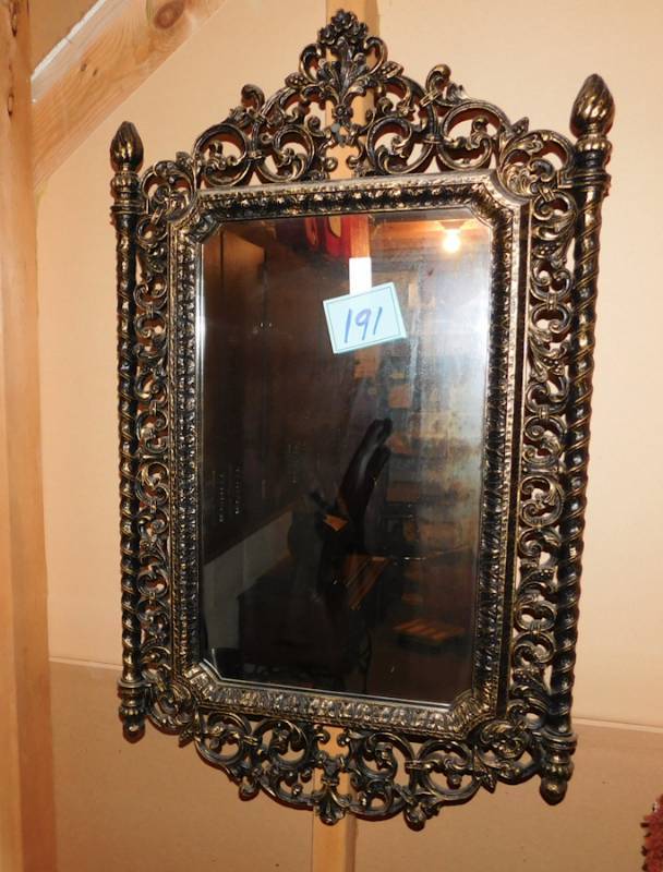 lot 191 image: vintage Gothic style wall mirror