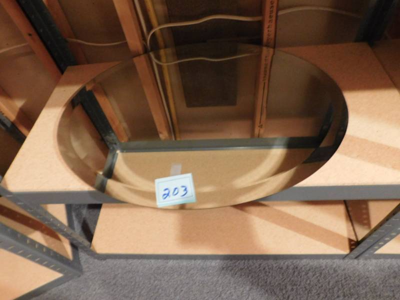 lot 203 image: large oval beveled mirror