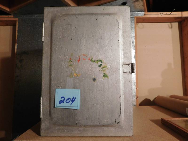 lot 204 image: silver metal box was mounted on the wall as a cabinet