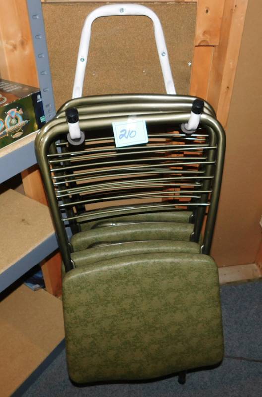 lot 210 image: set of 4 vintage folding chairs