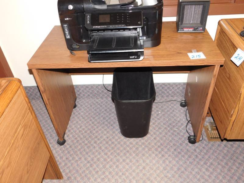 lot 215 image: office rolling printer table is portable can be placed anywhere