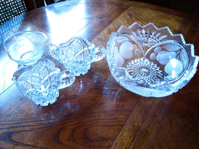 lot 105 image: lot of beautiful cut glass serving items