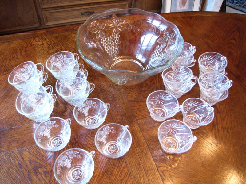 lot 123 image: crystal punch bowl set please see photos