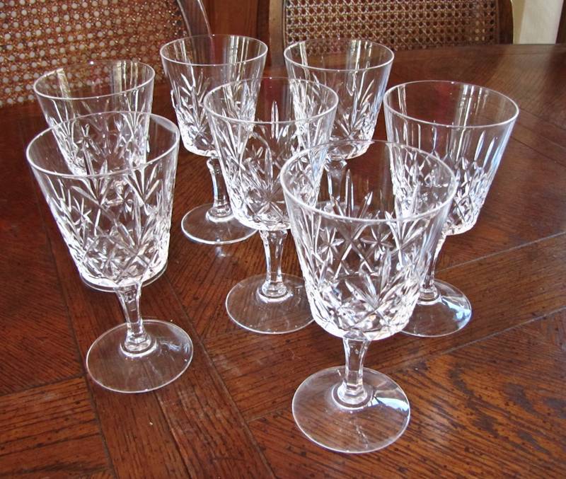 lot 94 image: 7 crystal wine glasses please see photos
