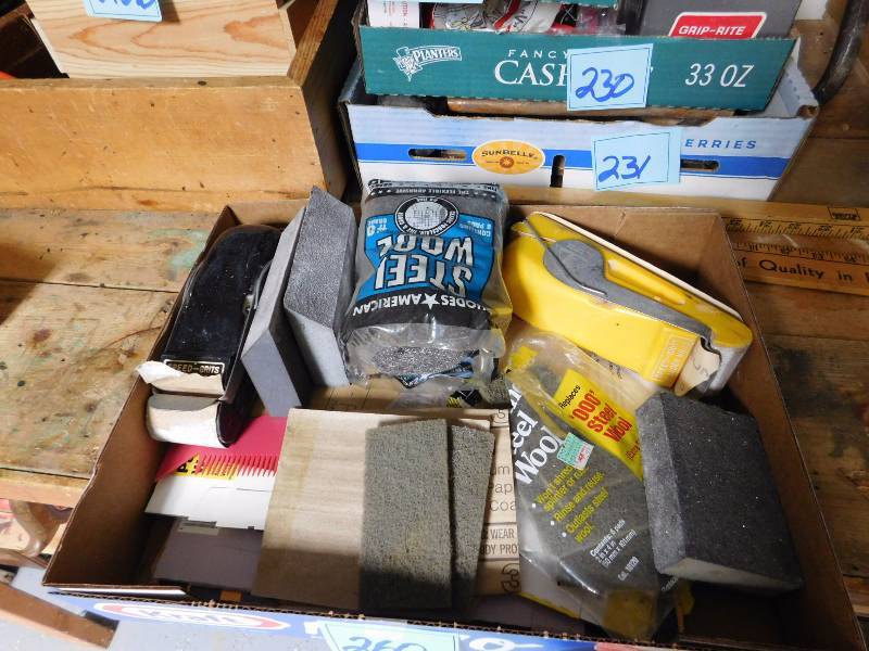 lot 260 image: large lot of sanding supplies the is quite a bit of sandpaper