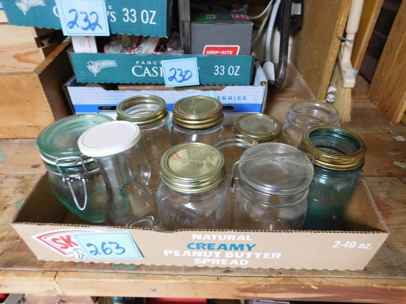lot 263 image: lot of jars from the shop great to have around in the shop