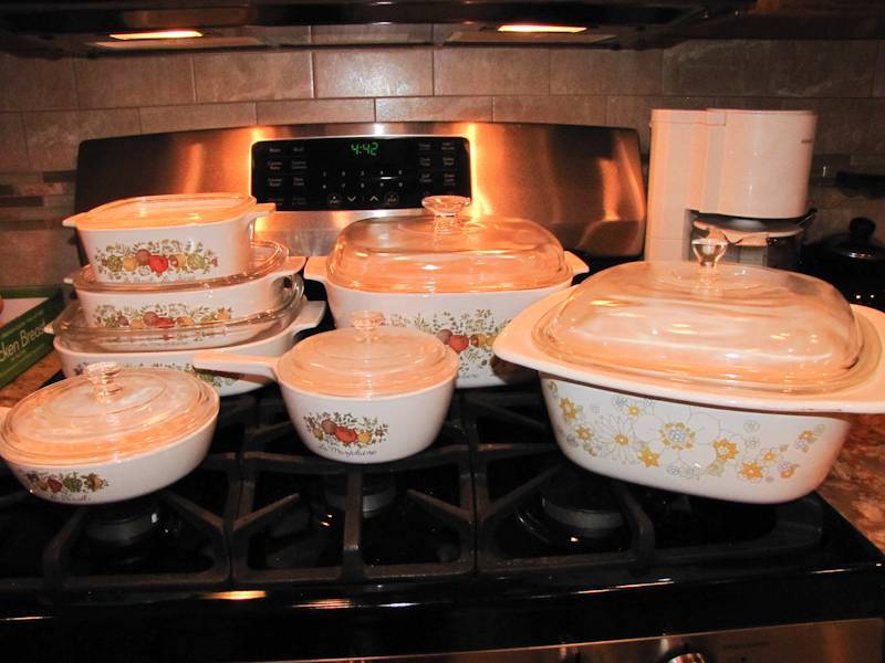 lot 148 image: large corning ware set of serving storing pieces several with lids