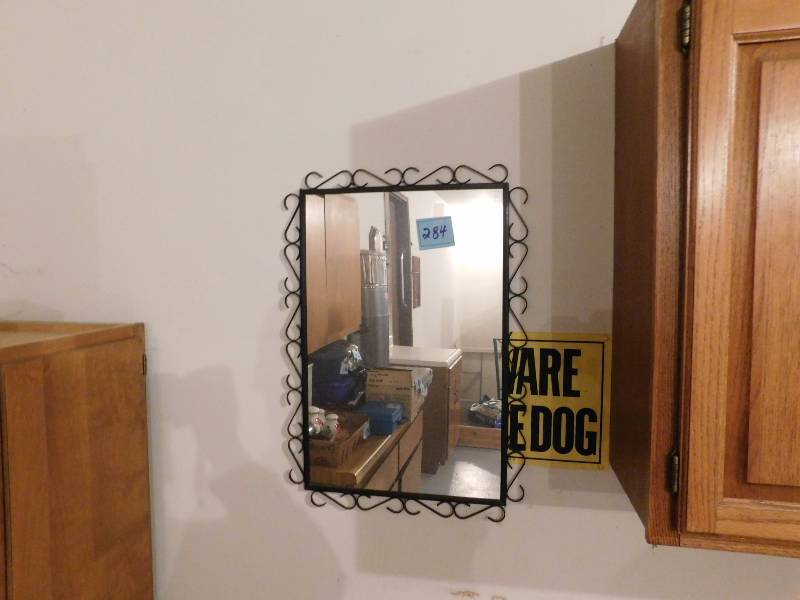 lot 284 image: decorative metal framed mirror