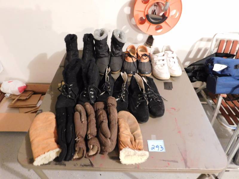 lot 293 image: large lot of boots gloves shoes all are in usable condition