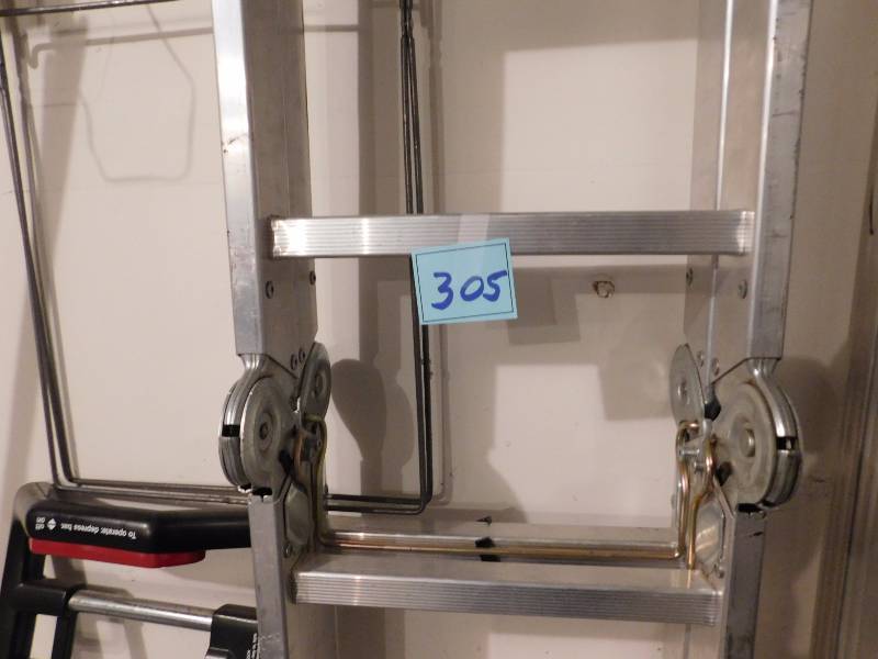 lot 305 image: pivoting ladder 16 foot ladder 300lb limit