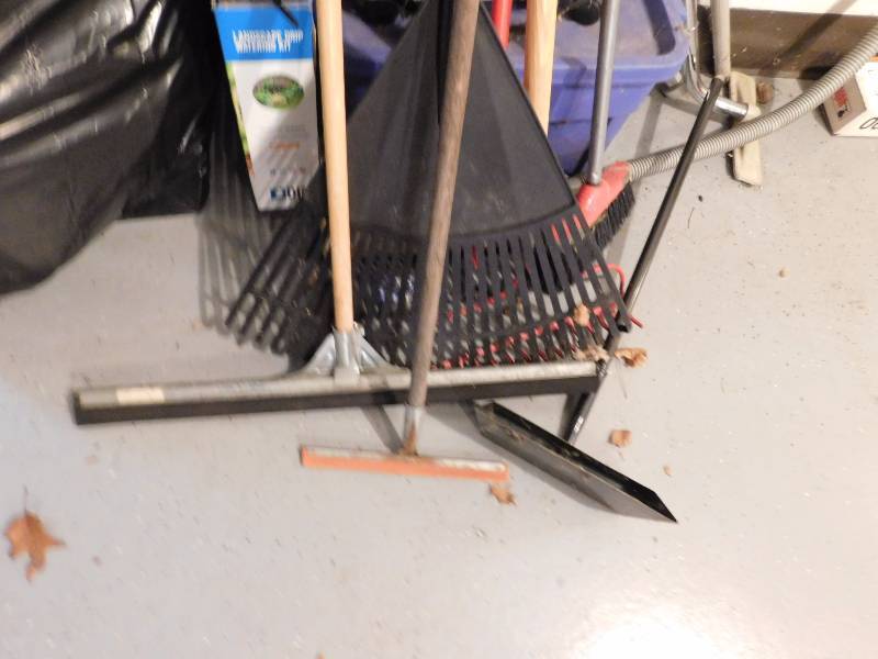 lot 309 image: squeegee rakes push brooms long handles