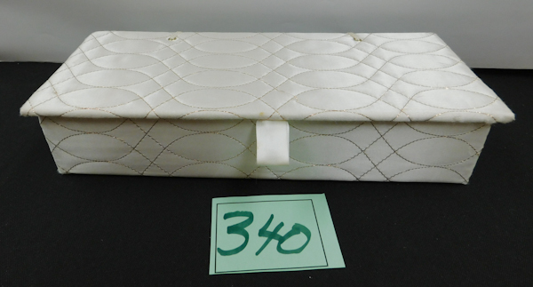 lot 340 image: Jewelry box and three wide chunky bracelets