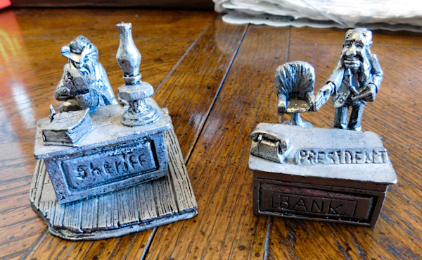 lot 373 image: The pewter guys.... Bank president and sheriff