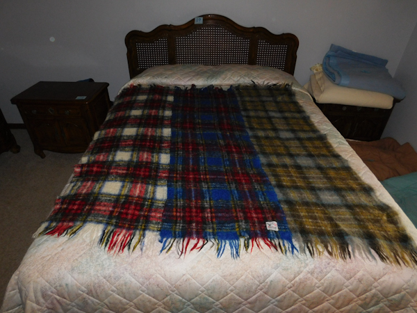 lot 384 image: All mohair pile Hand Acraft Made in Scotland blanket with original label