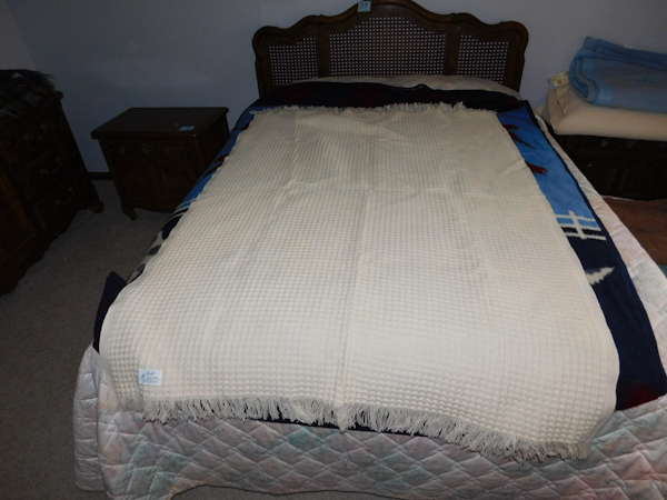 lot 385 image: four blankets the nicest one is a Faribo 100% wool blanket