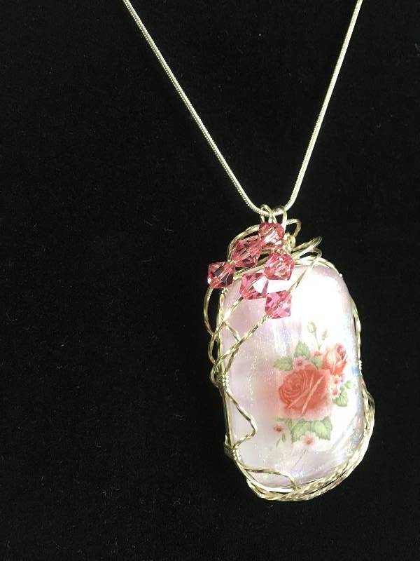 Dichroic Cabochon Pendant 1
