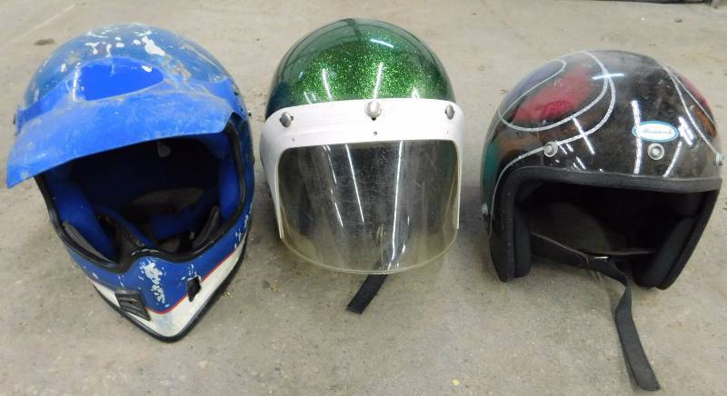 Lot of 3 Helmets
