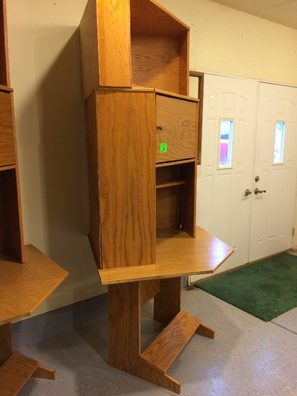 Hand Crafted Corner Piece of office furniture. Super Nice Piece & well constructed - lot of 3 pieces