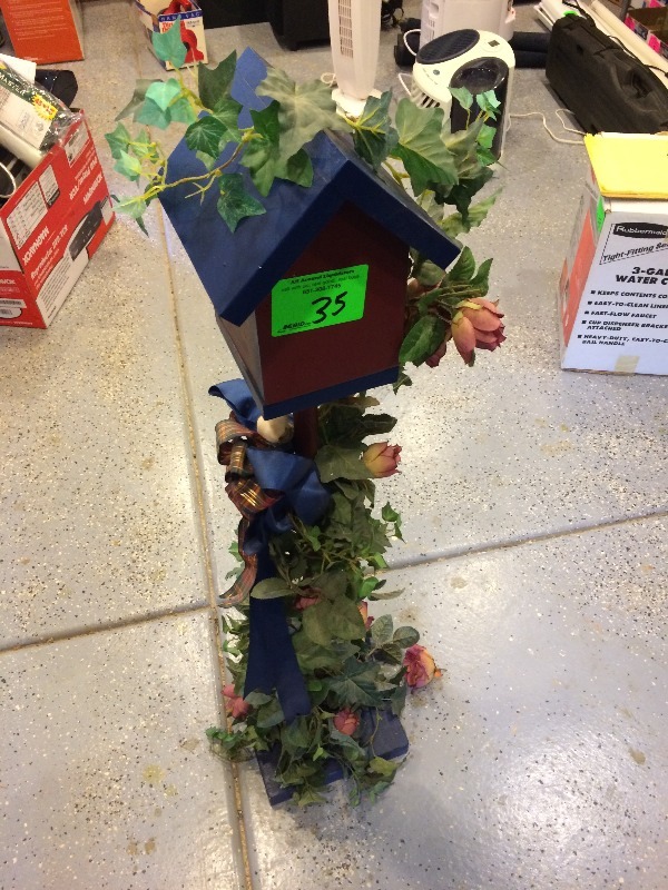 indoor birdhouse decoration piece - very nice  stands 42 high