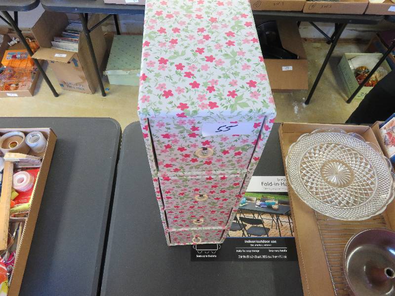 small four drawer flowered storage box